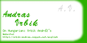 andras vrbik business card
